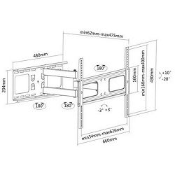 Manhattan TV nosač zidni 37"-70", do 50kg, crni 461283