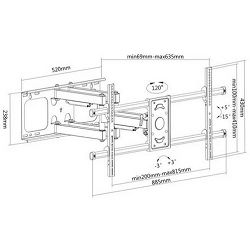 Manhattan TV nosač zidni 37"-90" do 75kg, crni 461290