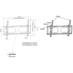 Manhattan TV nosač zidni 37"-80" do 80kg, crni 461481