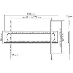 Manhattan TV nosač zidni 60"-120" do 120kg, crni 461917