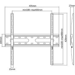 Manhattan TV nosač zidni 32"-55" do 45kg, crni 462266