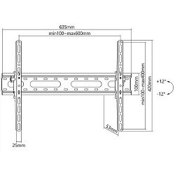Manhattan TV nosač zidni 37"-70" do 45kg, crni 462280