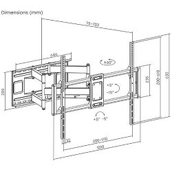 Manhattan TV nosač zidni 60"-120" do 120kg, crni 462358