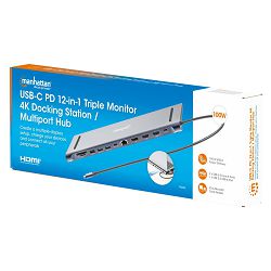 Manhattan docking USB-C 12-in-1 Triple Monitor 4K 190305