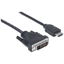 Manhattan kabel HDMI - DVI (24+1) M/M, 1.8m, crni 372503