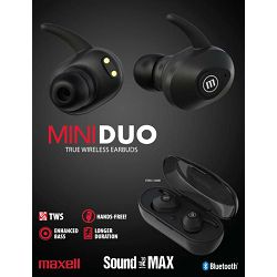 Maxell bežične slušalice TWS Mini Duo crne 348481