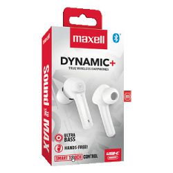 Maxell bežične slušalice TWS Dynamic+ bijele 348570
