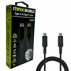 MAXMOBILE DATA KABEL TYPE C-TYPE C UDC3028 KEVLAR BLACK QC 3A 1m 