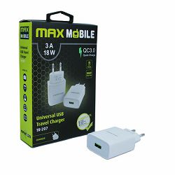 MAXMOBILE KUĆNI ADAPTER Q.C 3.0 QUICK CHARGE USB TR207 3A bijeli