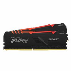 Memorija PC-25600, 16GB, KINGSTON KF432C16BBAK2/16 Fury, RGB, DDR4 3200MHz, kit 2x8GB KF432C16BBAK2/16