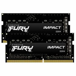 Memorija SO-DIMM PC-25600, 16GB, KINGSTON Fury Impact KF432S20IBK2/16, DDR4 3200MHz, kit 2x8GB KF432S20IBK2/16
