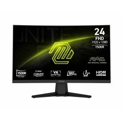 MSI MAG 244C, 23.6, VA, Curve 1500R, 1920 x 1080 (FHD), 16:9, 250 NITS, 180Hz, 1ms(MPRT), HDR Ready, 1x HDMI 2.0b (FHD, 180Hz), 1x DP 1.2a (HBR2), 1x Headphone-out, Anti-glare, VESA