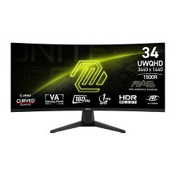 MSI MAG 346CQ, 34", UWQHD, VA, 1500R Curved, 180Hz, AMD FreeSync Premium, HDR Ready, 2x HDMI 2.0b, 1x DP 1.4a