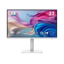 MSI Modern MD272UPHW, 27", IPS, UHD, 60Hz, 4ms, 400nits, 10 bit, DisplayHDR 400, HDMI, DP, USB Type C w/ 98W PD, Speakers, Tilt, Swivel, Pivot, Height Adjustment, White