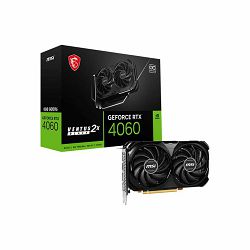 MSI Video Card NVidia RTX 4060 VENTUS 2X BLACK 8G OC (8GB GDDR6/128bit, PCI-E 4.0 x8, 1x8 pin, Retail)