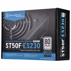 SilverStone Strider Essential Series, 500W 80 Plus 230V EU ATX PC Power Supply, Low Noise 120mm