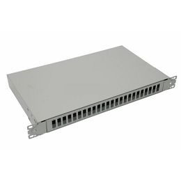 NFO Patch Panel 1U 19" - 24x SC Duplex, Slide-out on rails, 2 trays