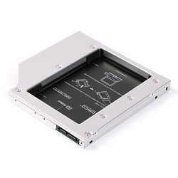Orico ladica za drugi 2.5" HDD/SSD, SATA3, 7/9.5/12.5mm - umjesto optičke jedinice (ORICO-L127SS-SV-BP)