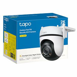 Outdoor Pan/Tilt Security Wi-Fi Camera - Tapo C520WS 2K QHD Live View, Starlight Color Night Vision-360° Visual Coverage