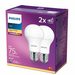 Philips LED žarulja, E27, A60, topla, 11W, mat. 2x 929001234422