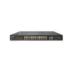 PLANET IPv6/IPv4, 24-Port Managed 802.3at POE+ Gigabit Ethernet Switch + 4-Port Gigabit Combo TP/SFP (220W)