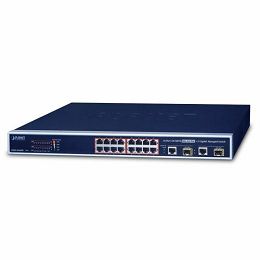 Planet 18-Port Web Managed PoE Switch (16x 100Mbps 802.3at PoE (220W) 2x 1G TP SFP Combo Switch