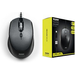 Port miš OFFICE PRO SILENT, žični, crni 900711
