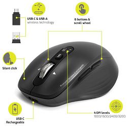 Port miš BUSINESS BT+WL, punjivi, crni 910202