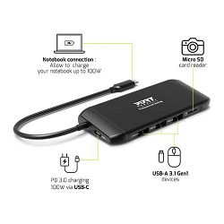 Port docking travel  USB-C,1x4K ili 2xFHD, do 100W 901913