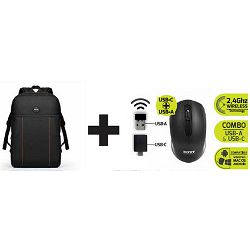 Port premium pack ruksak 15,6" + bežični miš, crna 501901