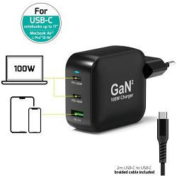 Port zidni punjač 100W type C,GaN2+USB-C kabel 2m 902100LEU