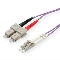 Roline optički mrežni kabel LC-SC 50/125µm Duplex, OM4, 10m, ljubičasti