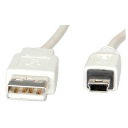 STANDARD USB2.0 kabel TIP A(M) na Mini 5-pin(M), 1.8m, bež