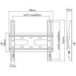 SBOX zidni stalak za TV 23”-43” , do 45 kg PLB-2522F-2