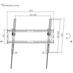 SBOX zidni stalak za TV 37“-80“/94-203 cm,do 45 kg PLB-3446T-2