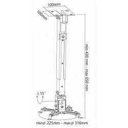 SBOX Stropni nosač projektora PM-18M do 20 kg PM-18M