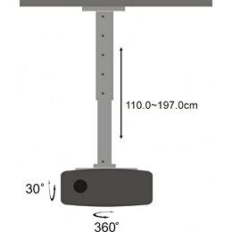 Stropni nosač projektora PM-200XL 15kg, do1,970m PM-200XL