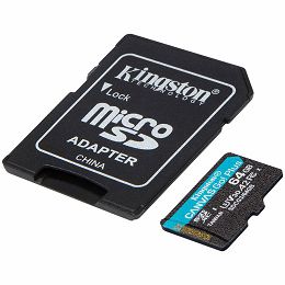 Kingston 64GB microSDXC Canvas Go Plus 170R A2 U3 V30 Card + ADP, EAN: 740617301045