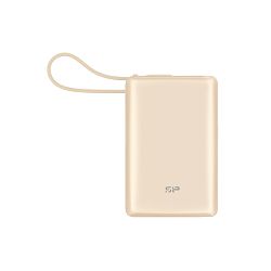 Silicon Power Powerbank CP10, 10000mAh, 20W, built in USB-C cable, USB-C+USB-A port champagne gold