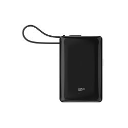 Silicon Power Powerbank CP10, 10000mAh, 20W, built in USB-C cable, USB-C+USB-A port, crni