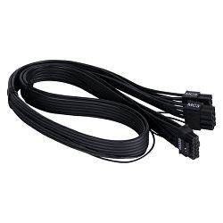 SILVERSTONE PSU Cable, 2x EPS 8 pin (PSU) to 12+4 pin (GPU) 12VHPWR PCIe Gen5 cable, Allows PSUs direct support for RTX 40 series graphics cards with 12+4 pin 12VHPWR connector, Black, Retail
