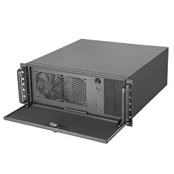 SilverStone RM42-502 4U rackmount server chassis with liquid cooling compatibility, SSI-EEB MB support, anti-theft lock, 240mm liquid cooling, 2x 5.25" drive bays compatible with 3.5" or 2.5", 1x USB 