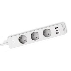 Smart Wi-Fi Power Strip, 3-Outlets, HomekitSPEC: 2.4 GHz Wi-Fi required, 100-240V, 50/60Hz, 10A max, 2300W max load in total, grounded 2-prong plug, 2 USB Type A, 1 USB Type CFEATURE: Homekit enabled,