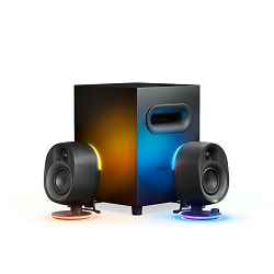 SteelSeries I Arena 7 I Gaming Speakers I 2.1 / 6.5 subwoofer / Compatable with  PC, PlayStation, Mac and more with USB, Bluetooth, Optical, or 3.5mm Aux, and wired headset / 10-band Parametric EQ /