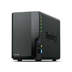 Synology DS225+ DiskStation 2-bay All-in-1 NAS server, 2.5"/3.5" HDD/SSD podrška, Hot Swappable HDD, 2GB, 1×2.5GbE, 1x1GbE, 2xUSB 3.2 Gen 1 Port