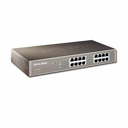 TP-Link 16-Port Gigabit Desktop/Rackmount Switch, 16 10/100/1000M RJ45 ports, 1U 13-inch rack-mountable steel case, energy-efficient technology, supports MAC address self-learning, Auto MDI/MDIX and A