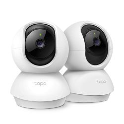 TP Link Tapo C210 2-Pack, Pan/Tilt Home Security Wi-Fi Camera, 2K (3MP) High-Definition Video, 360o horizontal range, Night Vision, Sound and Light Alarm, Motion Detection, Micro SD card-Up to 256GB, 
