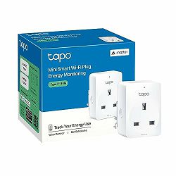 Tp Link Tapo P110M, Mini Smart Wi-Fi Plug, 100-240V, 802.11b/g/n WiFi connection, 2.4 GHz WiFi, Max. Load 16A, Voice Control, Remote Control, Schedule & Timer, Matter-Certified (Apple Home, Alexa, Goo