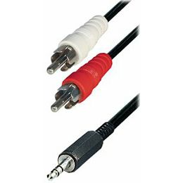 Transmedia Cable 2x RCA-plug - 3,5 mm stereo plug, 10m