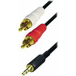 Transmedia Cable 2x RCA-plug - 3,5 mm stereo gold plugs, 1,5m